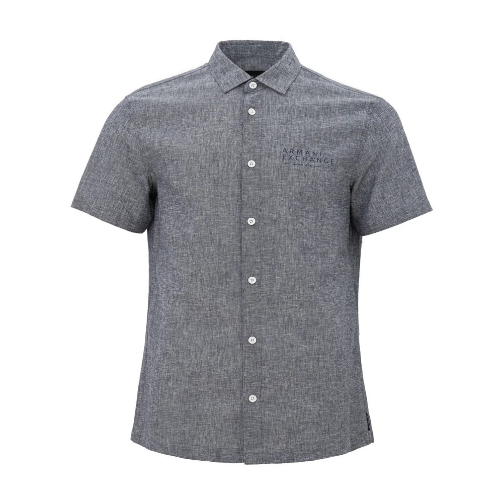 Armani Exchange Short Sleeve Shirts Gray Heren