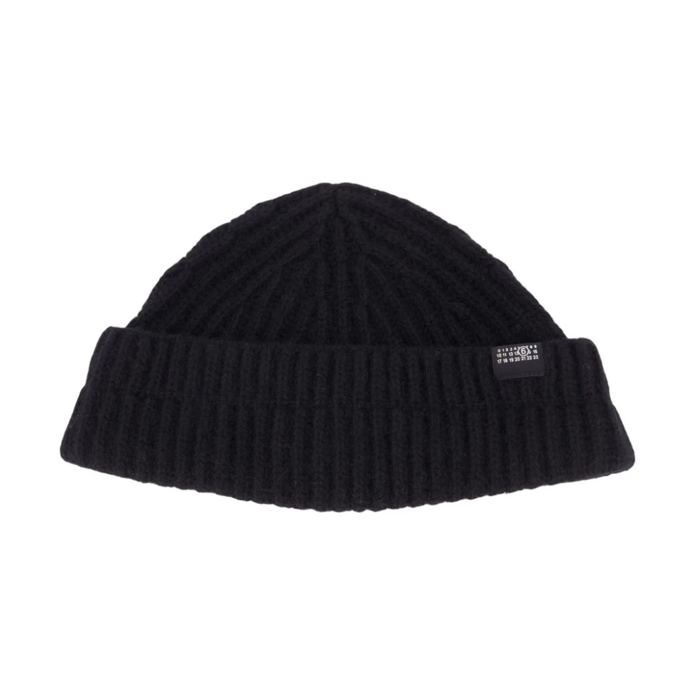 Mm6 Maison Margiela Unisex Zwart Accessoires L, Wol, Muts - Wol