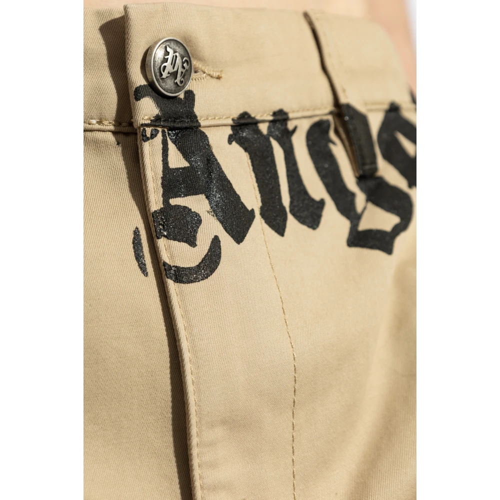 Palm Angels Wijde broek Beige Heren