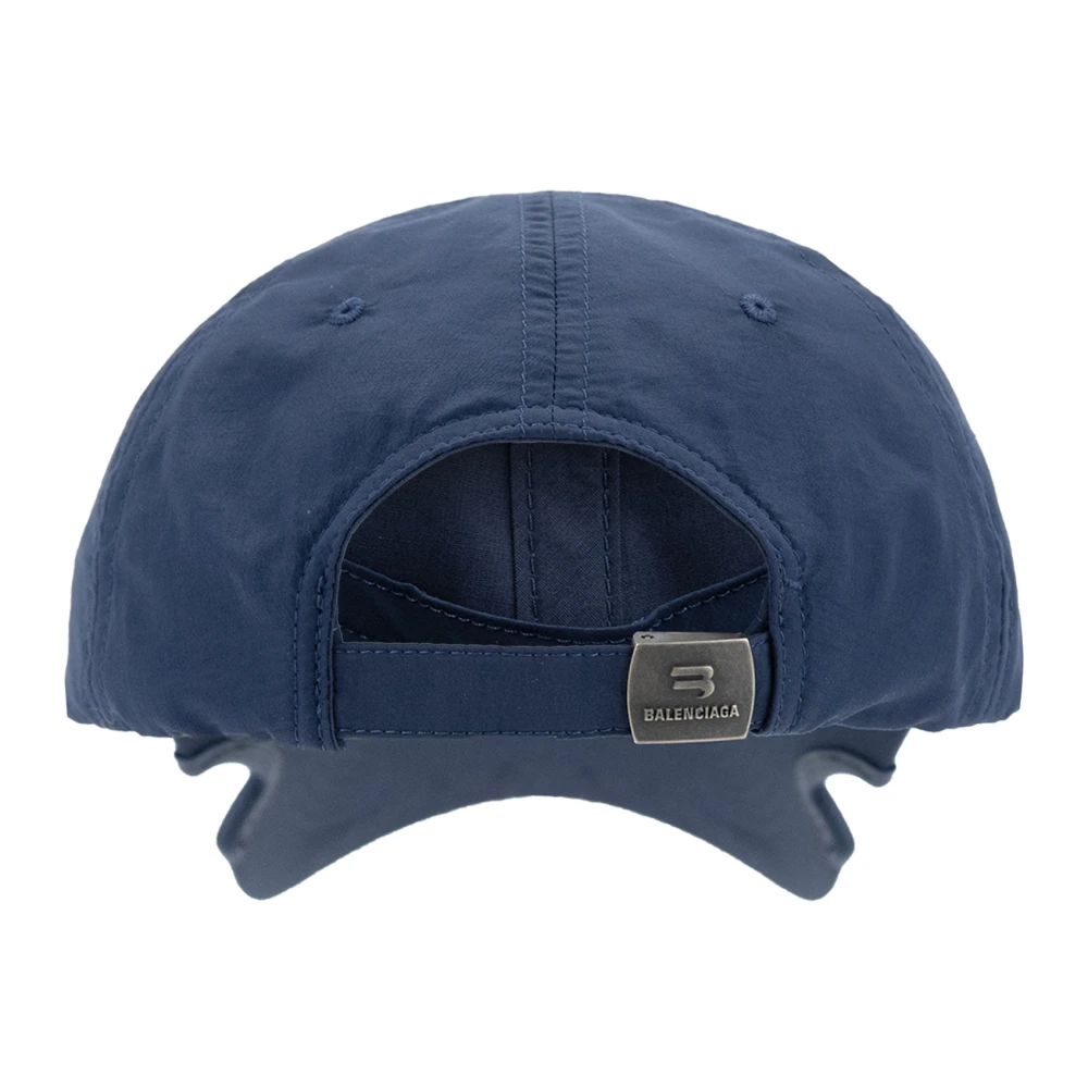 Balenciaga Navy Blauwe Baseballpet met Gesp Blue Heren