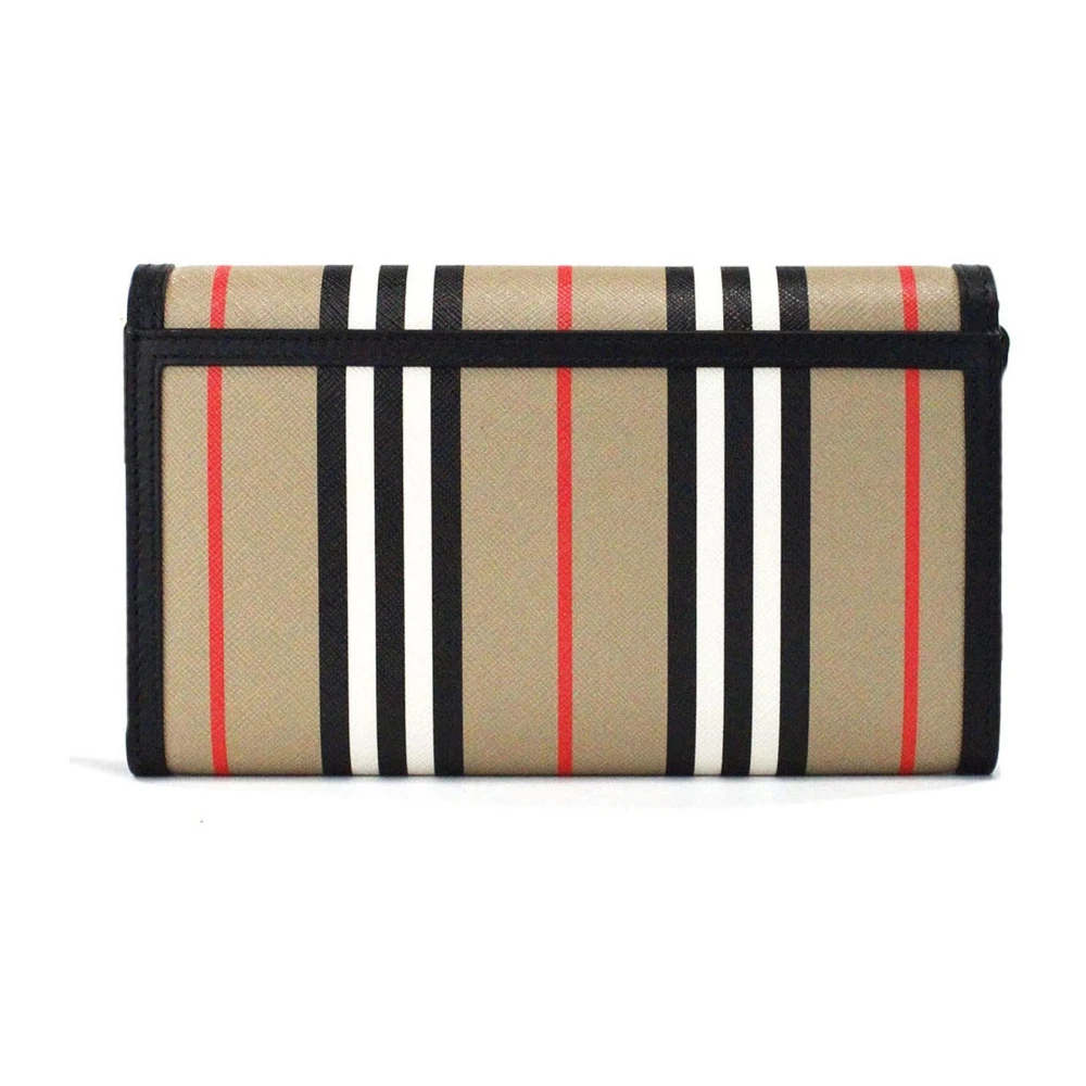 Burberry Icon Stripe Zwart Crossbody Portemonnee Tas Brown Dames