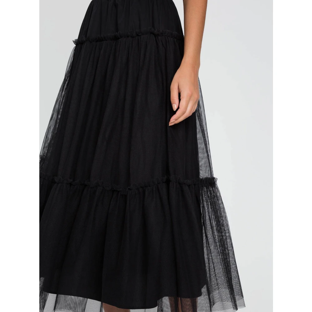 Twinset Zwarte Midi Rok Elegant Moderne Vrouw Black Dames