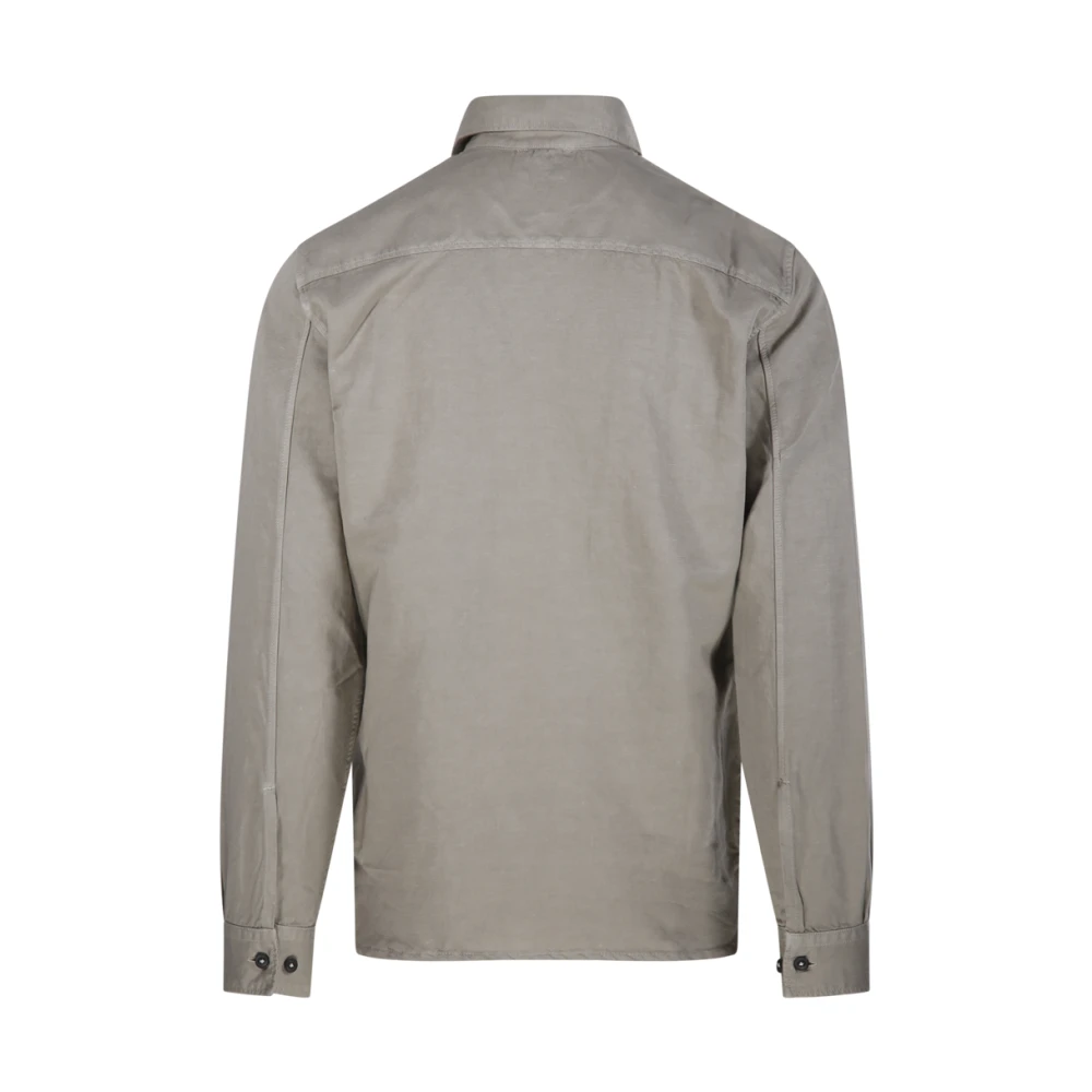 C.P. Company Vintage Khaki Logo Shirt Gray Heren