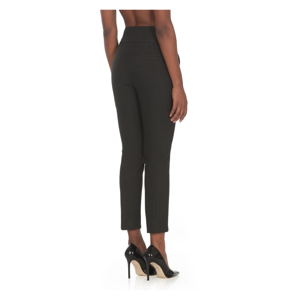 PESERICO Grijze Katoenblend Broek met Zakken Gray Dames