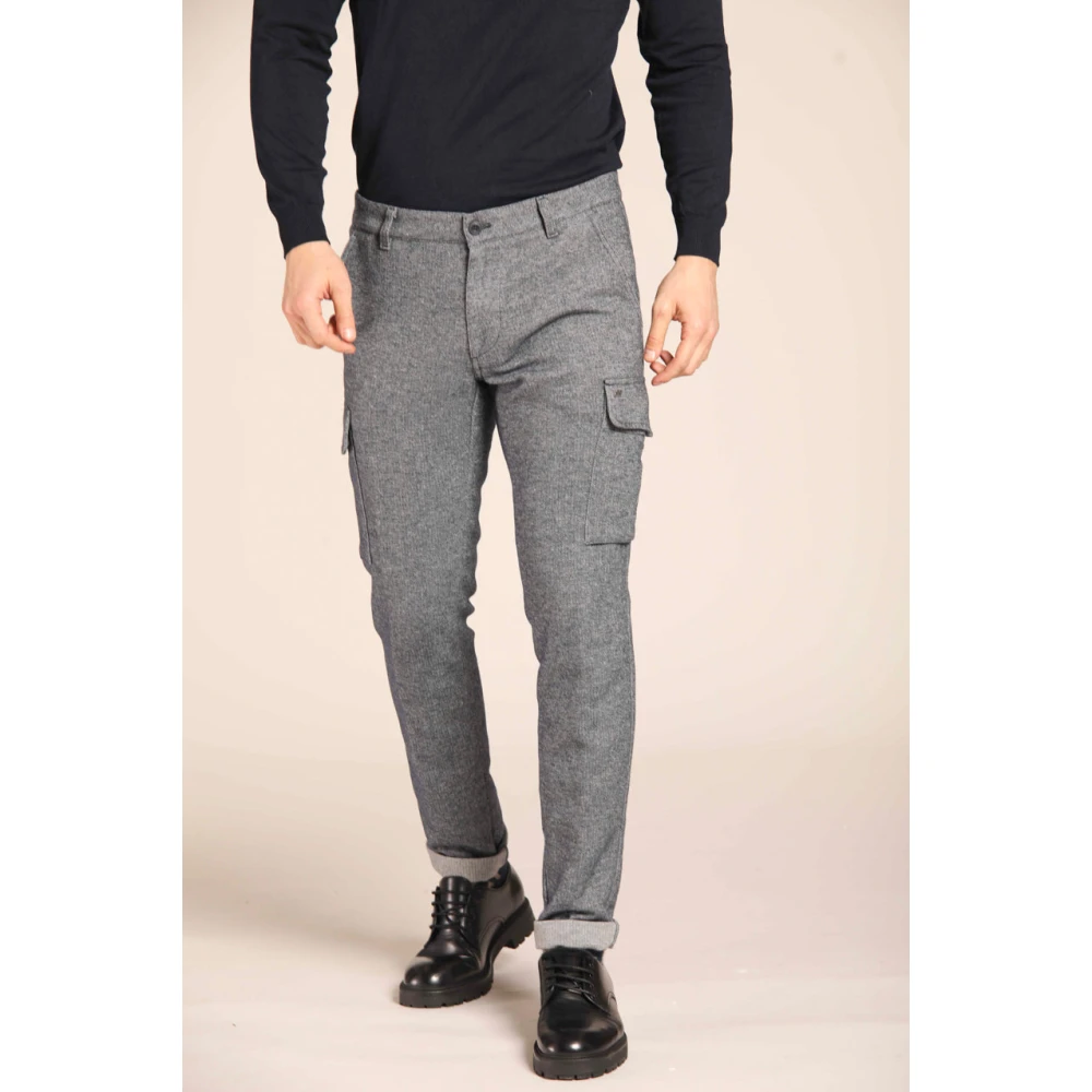 Mason's Cargo broek in donkerblauw katoenblend met slim fit Blue Heren