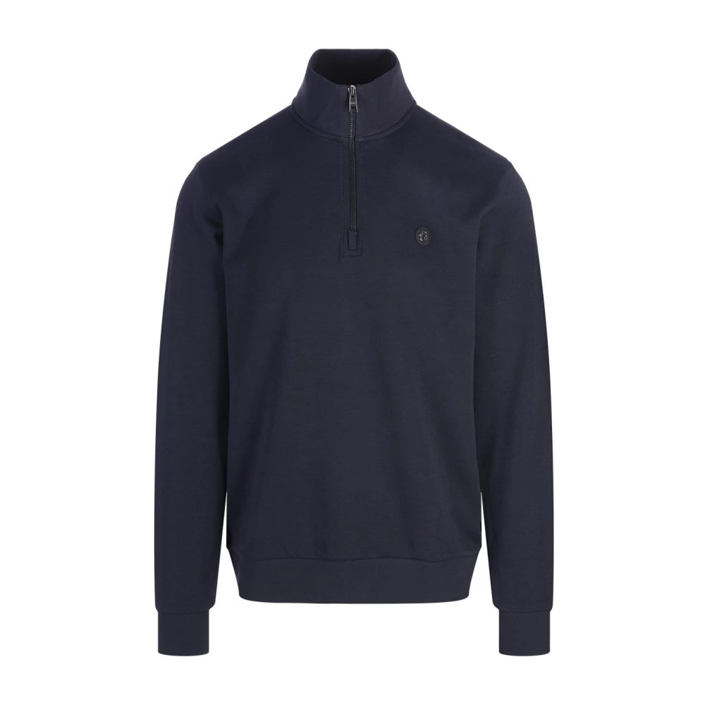 Hugo Boss Blauwe Sweatshirt met Hoge Kraag Blue Heren