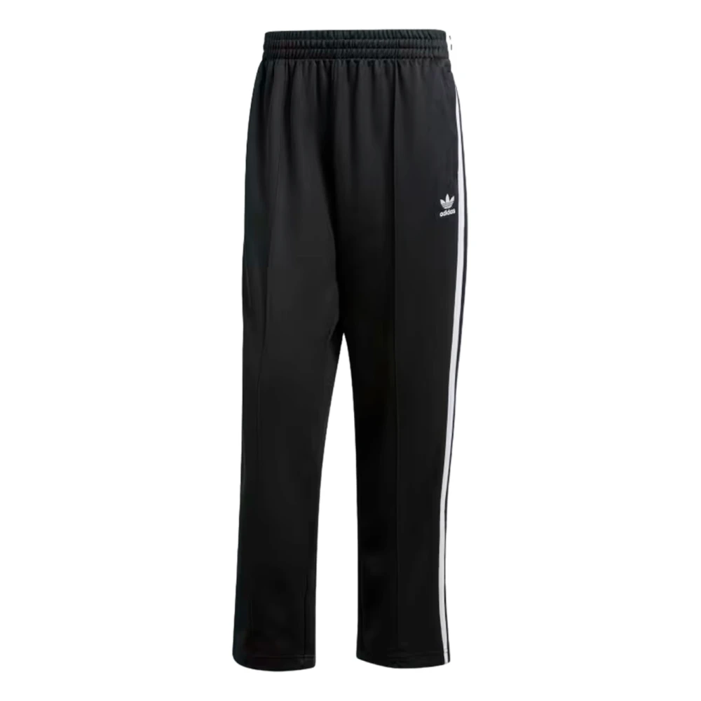 Adidas Casual Piqué Broek met Iconische Strepen Black Heren