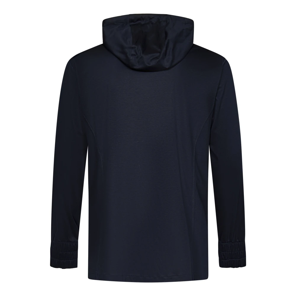 Kiton Navy Blauwe Katoenen Hoodie Blue Heren