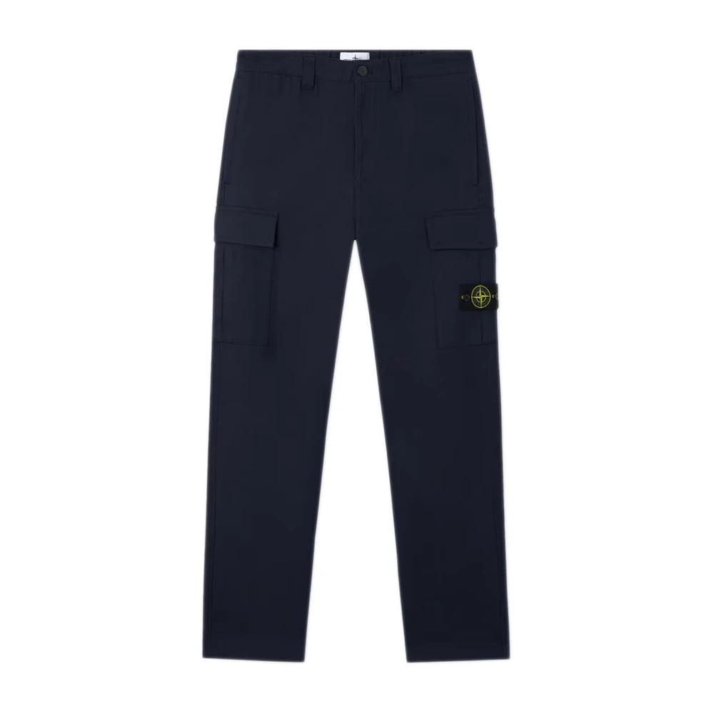Stone Island Blue Cargo Trousers Loose Fit - Male - Straight Trousers - W31 - Trousers