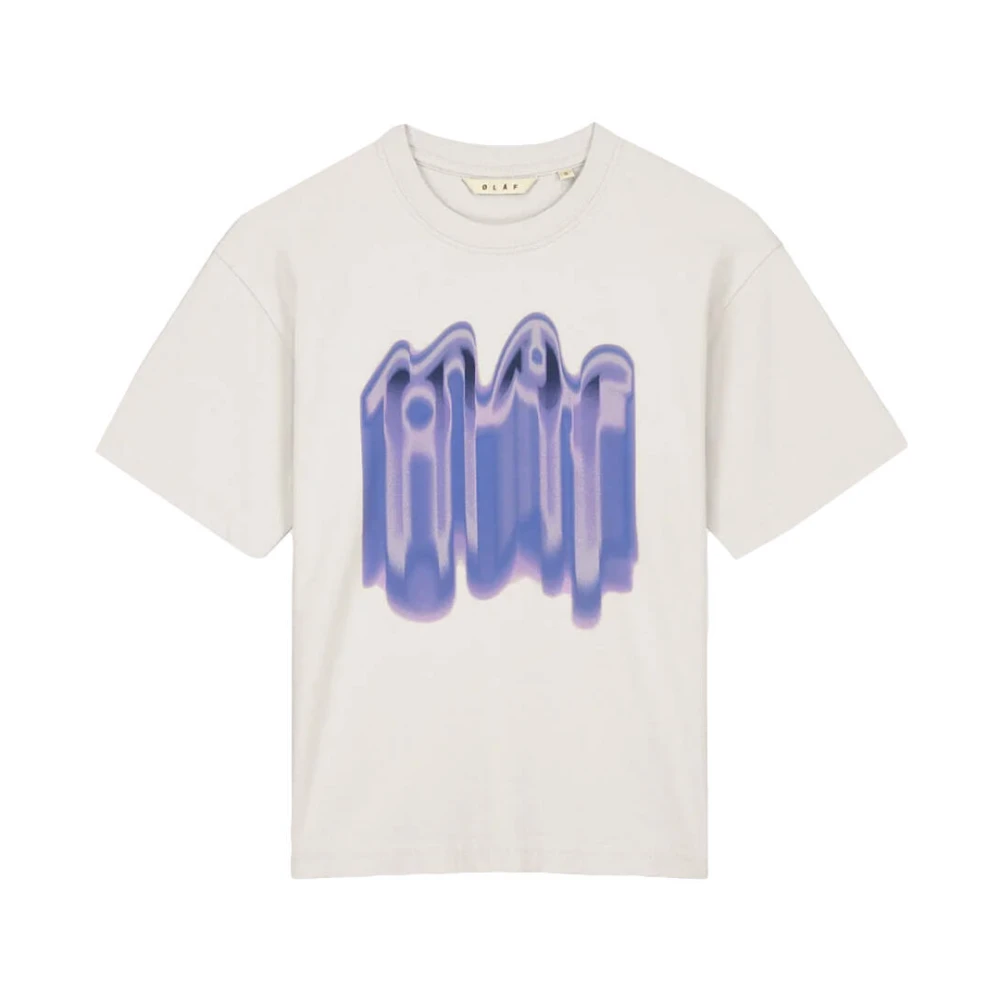 Olaf Hussein Smudge Logo Tee T-shirt Beige Dames