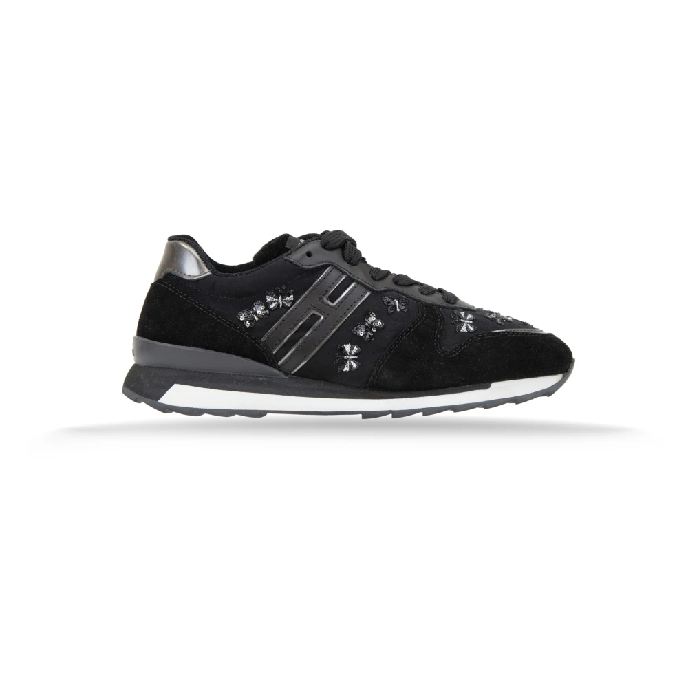 Hogan Sneakers met vlinderdetails van suède Dames Schoenen Zwart