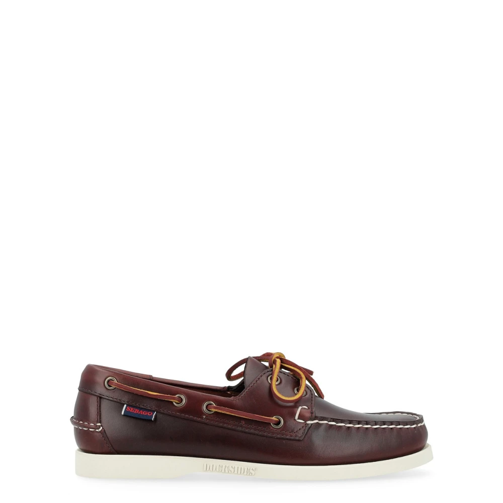 Sebago Brown Docksides Portland Waxed - Male - Boat Shoes - 10 1/2 Uk - Shoes