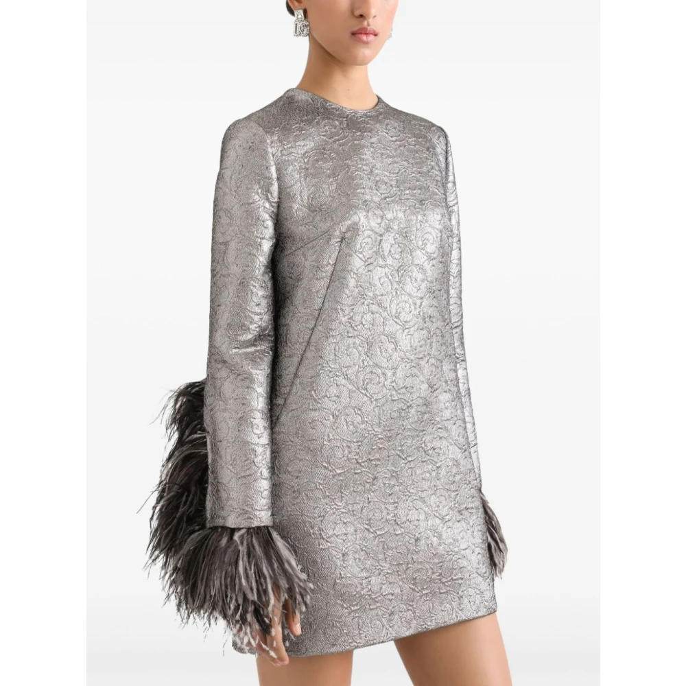 Dolce & Gabbana Korte Zilveren Mini Jurk Gray Dames