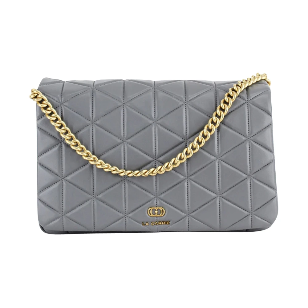 La Carrie Grijze Schoudertas met Kettinghengsel Gray Dames