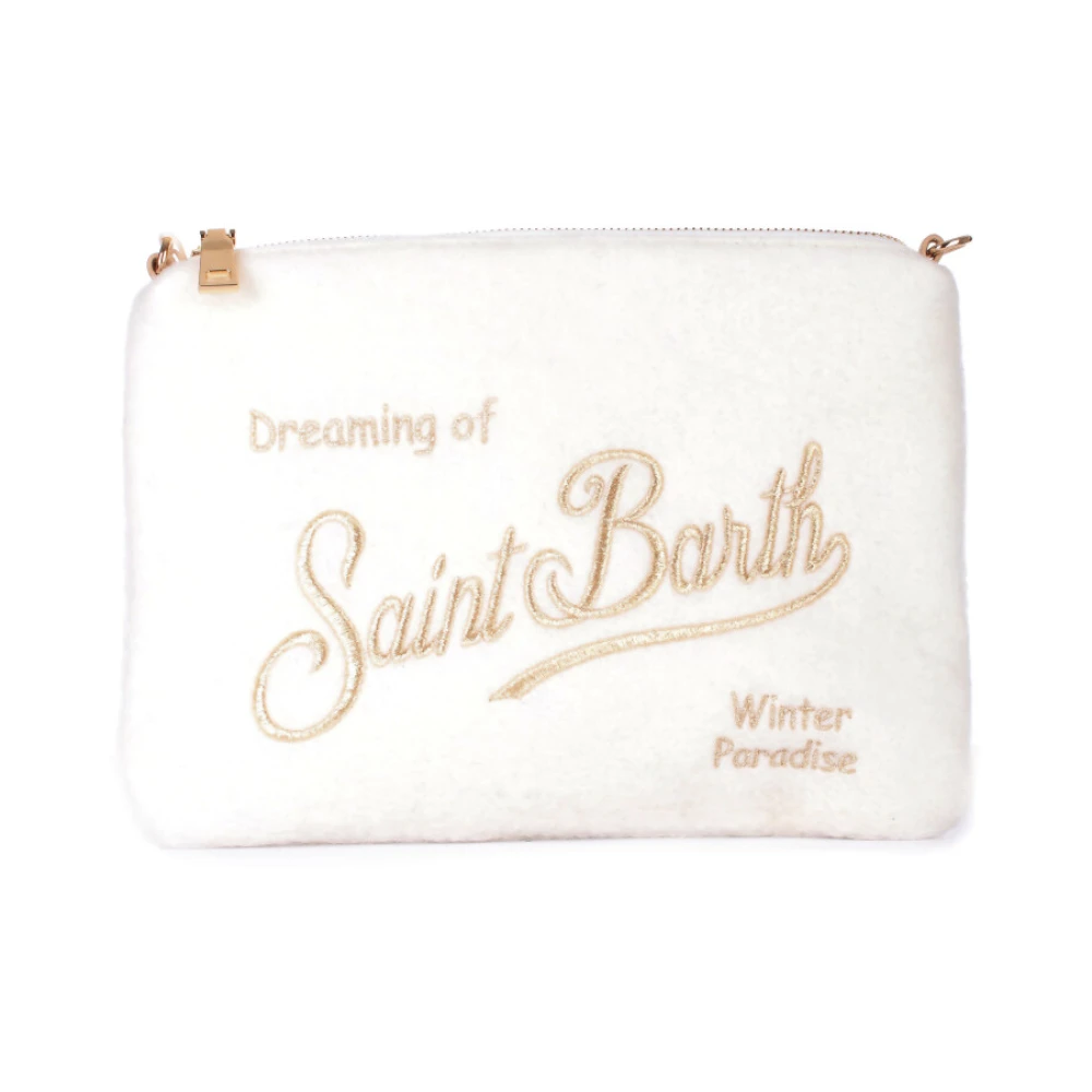 Saint Barth Witte Logo Voorkant Pochette Tas White Dames