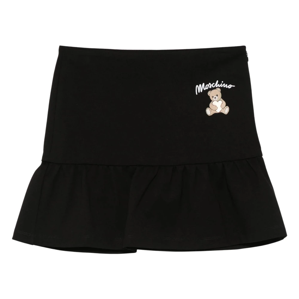 Moschino Girls Black Kids Skirts, 8 Y, Teddy Bear Logo Skirt In