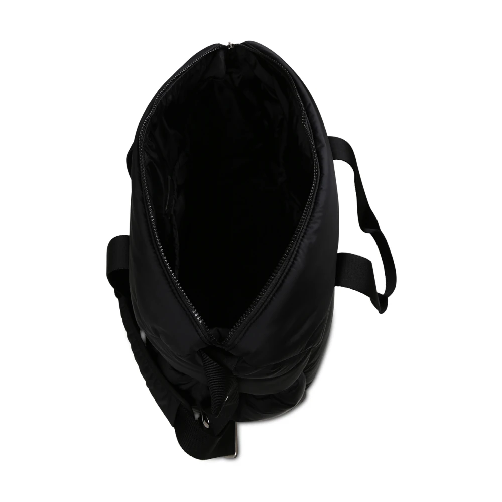 Moncler Gewatteerde Zwarte Verzorgingstas met Leren Details Black Unisex