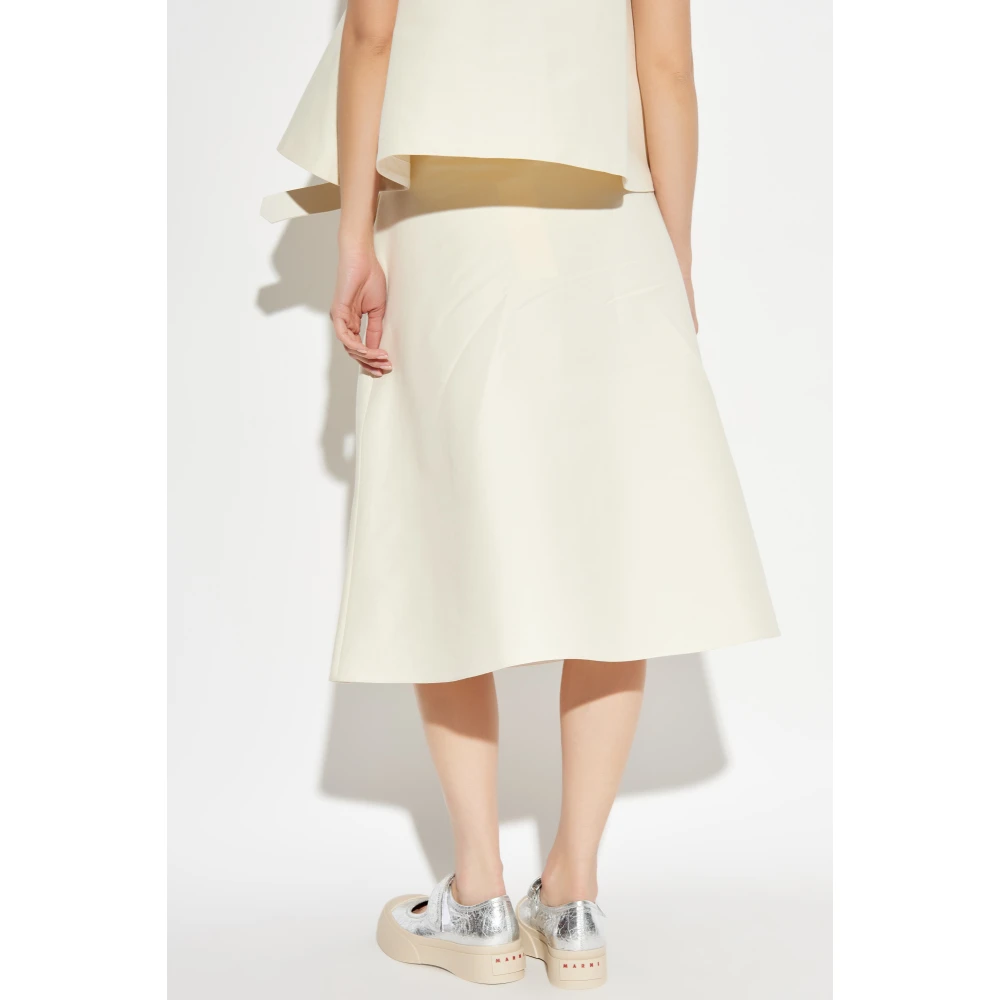 Marni Katoenen rok met riem Beige Dames