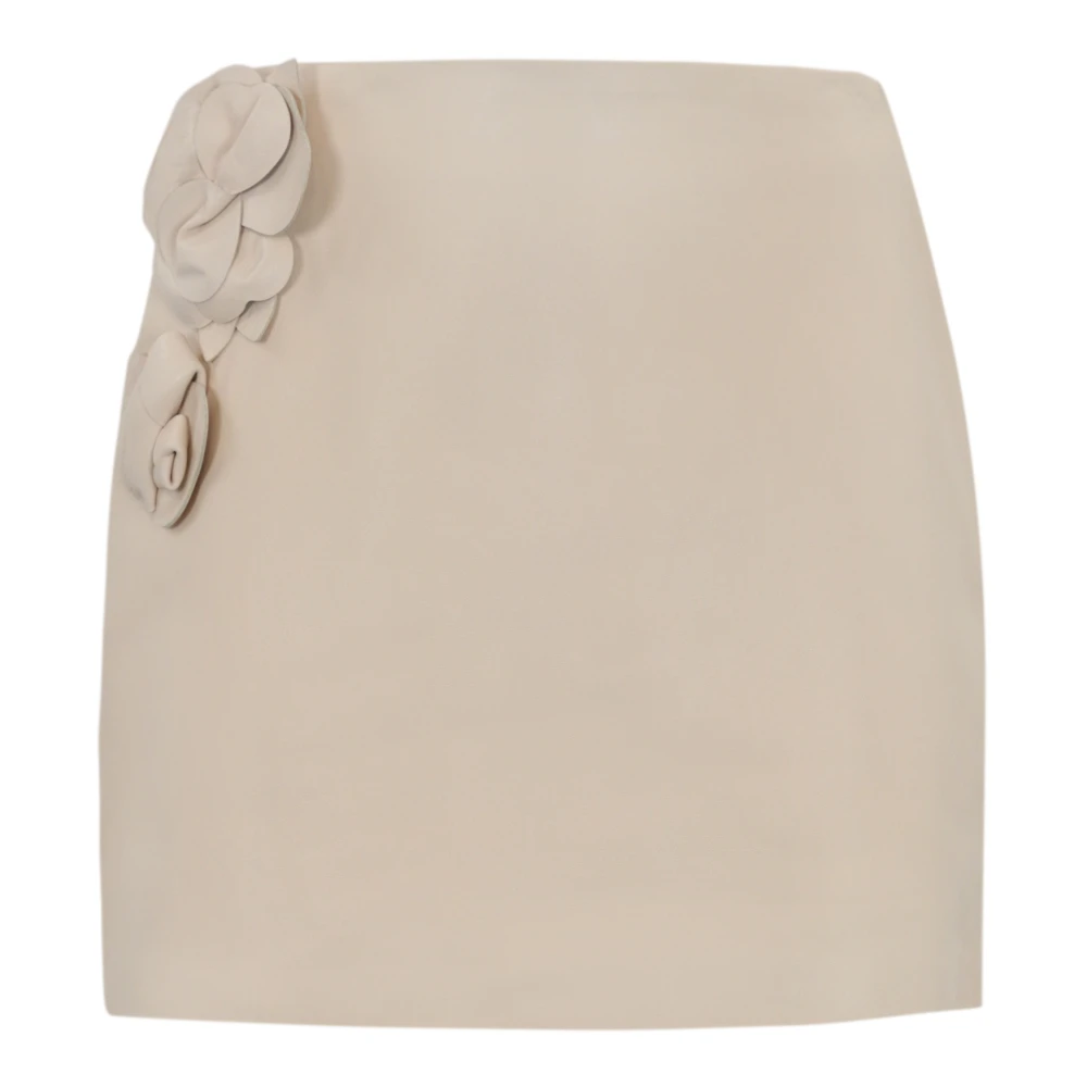 Elisabetta Franchi Bloemen Leren Minirok Yellow Dames