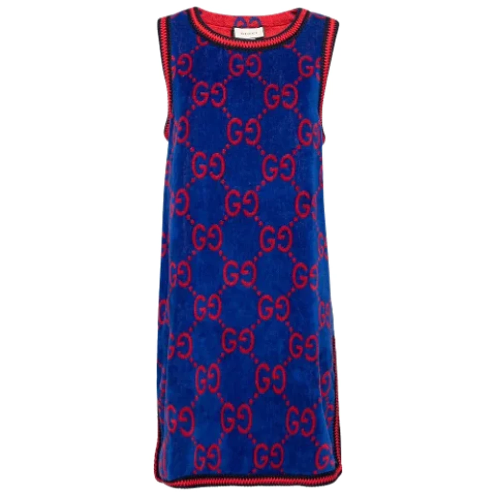 Gucci Vintage Pre-owned Cotton dresses Blue Dames