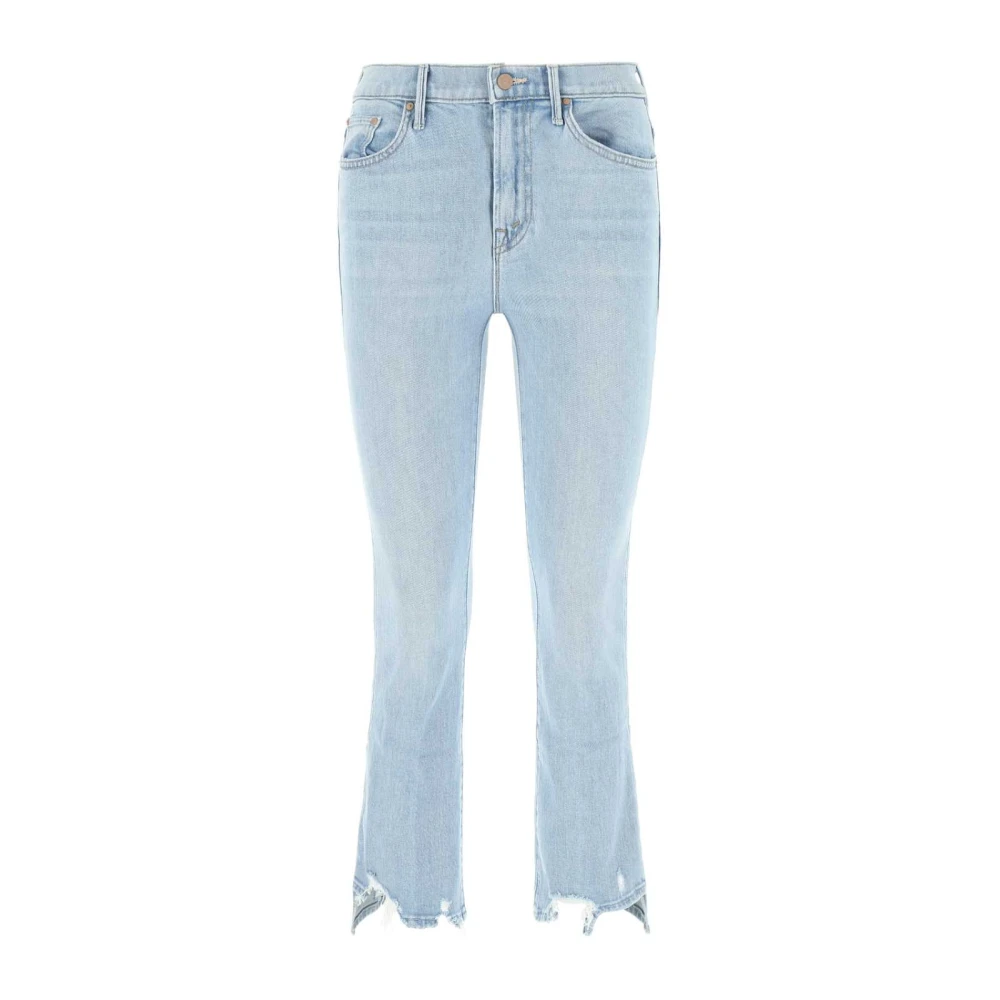 Mother The Insider Crop Step Chew Jeans Blue Dames