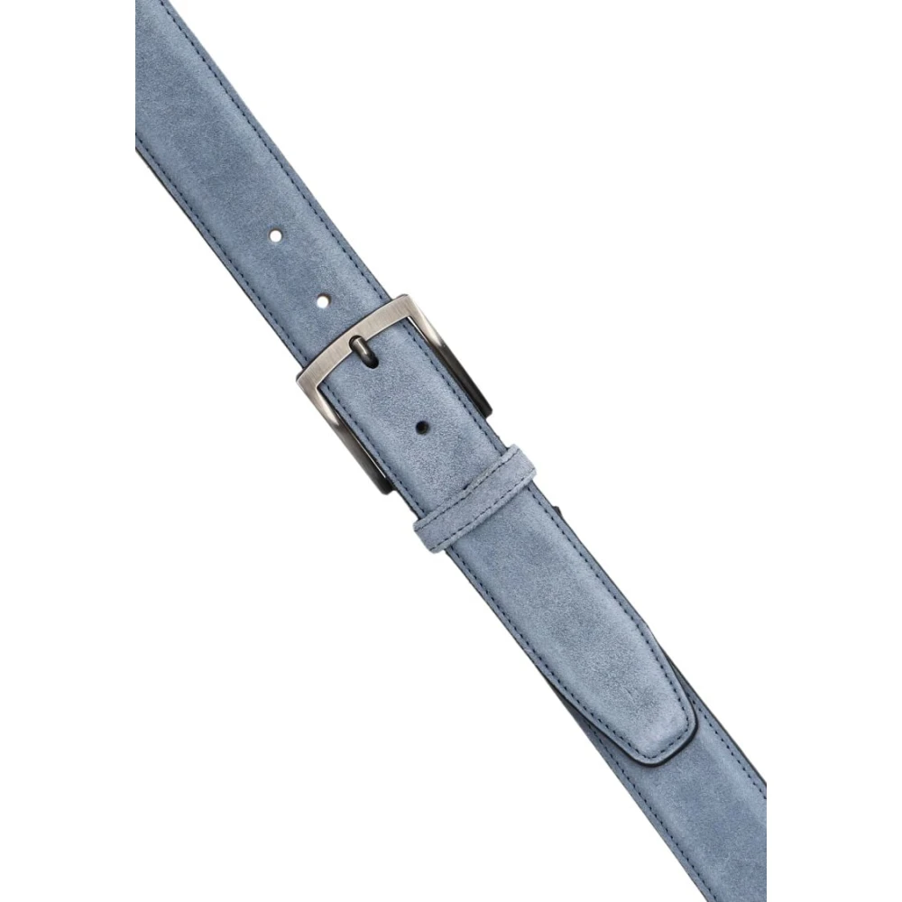 Floris van Bommel Blauwe Leren Riem Stijlvolle Upgrade Blue Heren