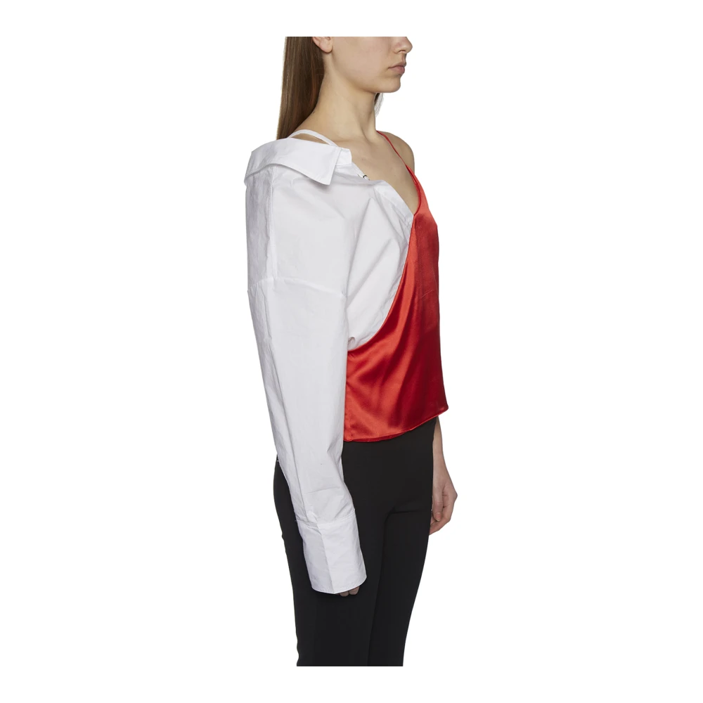 Andrea Ya aqov Katoen en Zijde Monomanie Shirt Multicolor Dames
