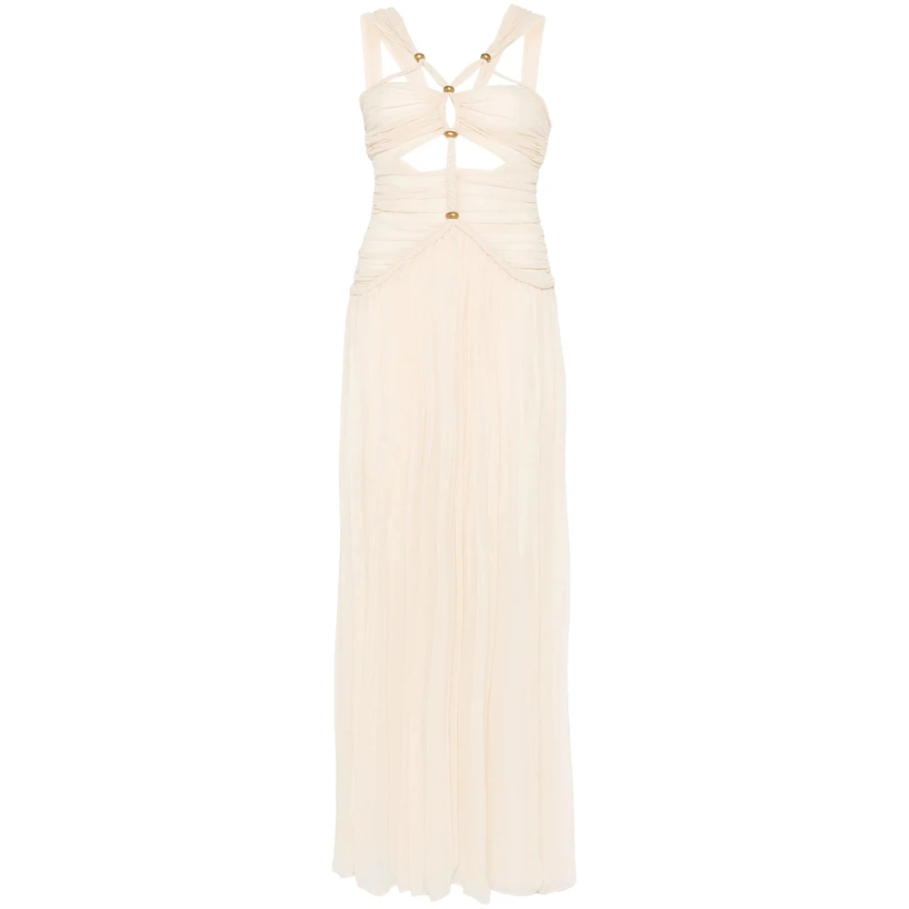 Isabel marant Beige Geplooide Cut-Out Jurk Beige Dames
