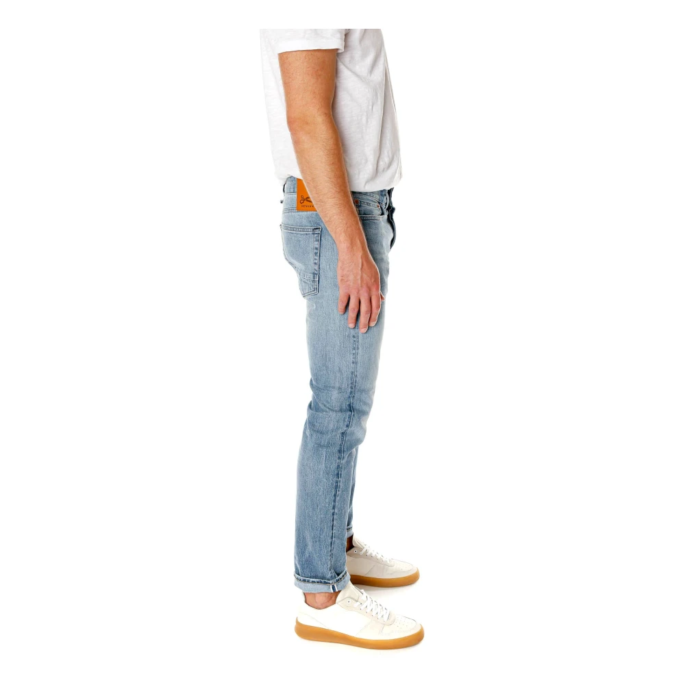 Denham Straight Fit Jeans met Lage Taille Blue Heren