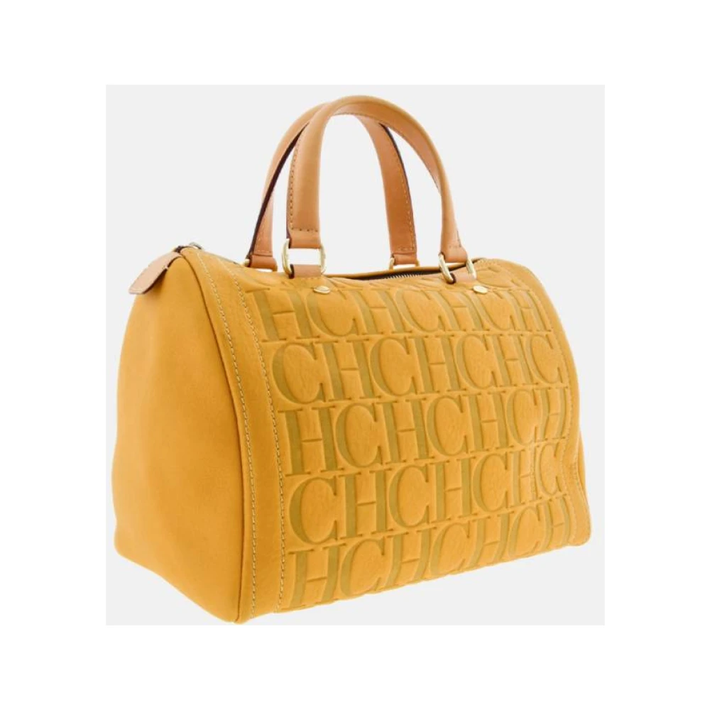 Carolina Herrera Andy 7 Tatuado Mimosa Leren Tas Yellow Dames