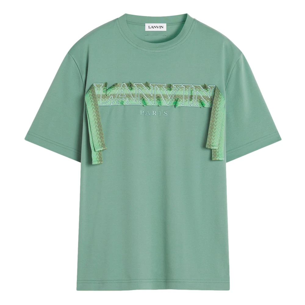 Lanvin Kant Curb T-Shirt in Groen Green Heren