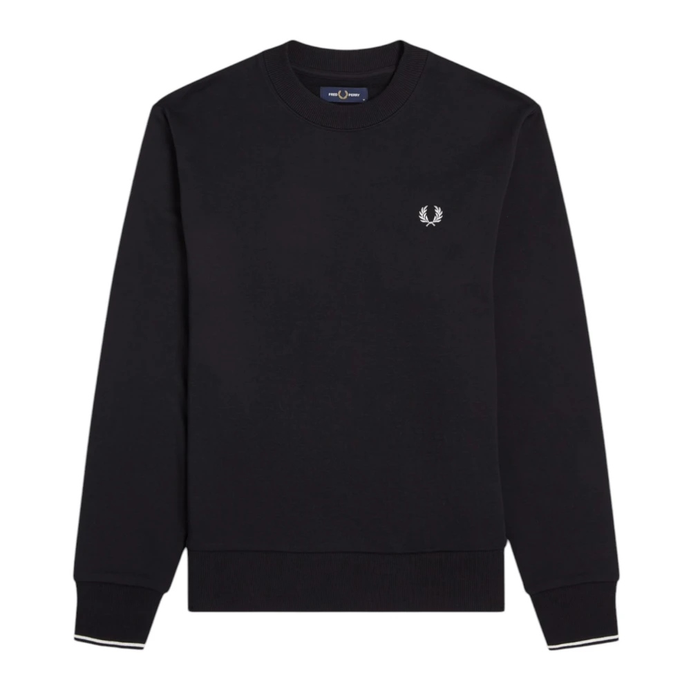 Fred Perry Svart Crew Neck Sweatshirt Black, Herr