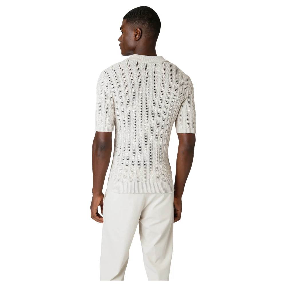 Eleventy Katoenen poloshirt met knoopdetail Beige Heren