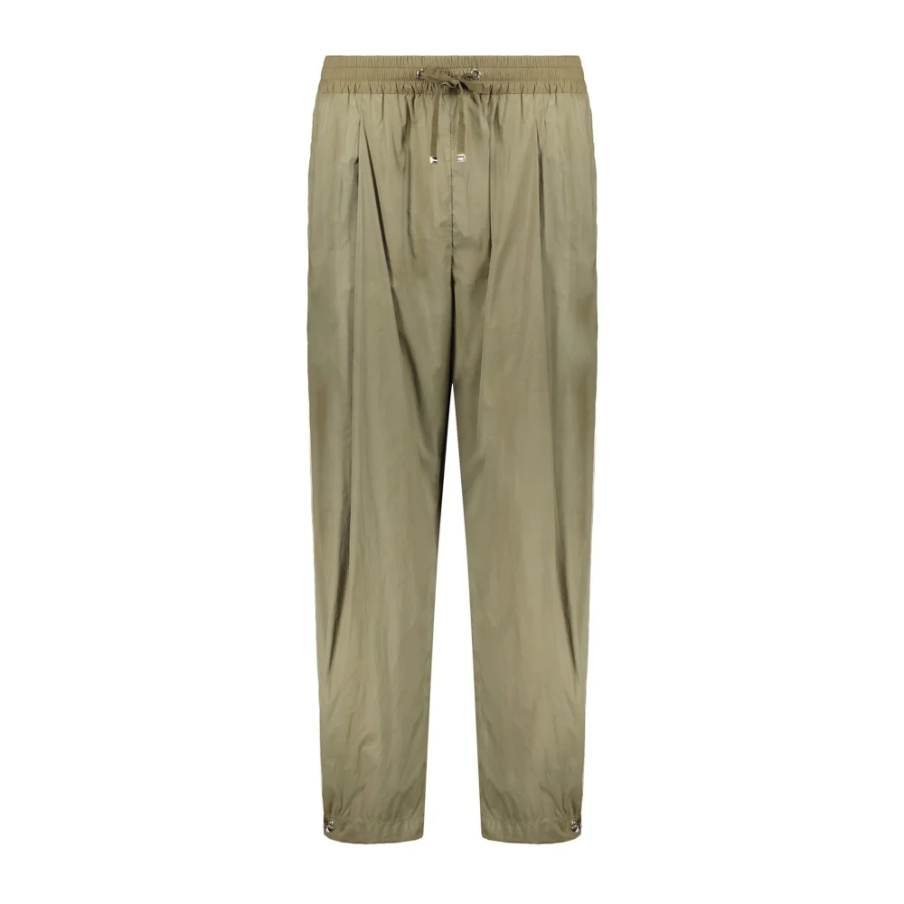 Herno Green Drawstring Elastic Waist Trousers - Female - Tapered Trousers - L - Trousers