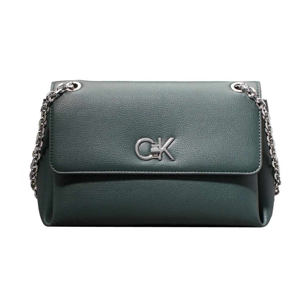 Calvin Klein Groene Schoudertas van PU-leer Green Dames