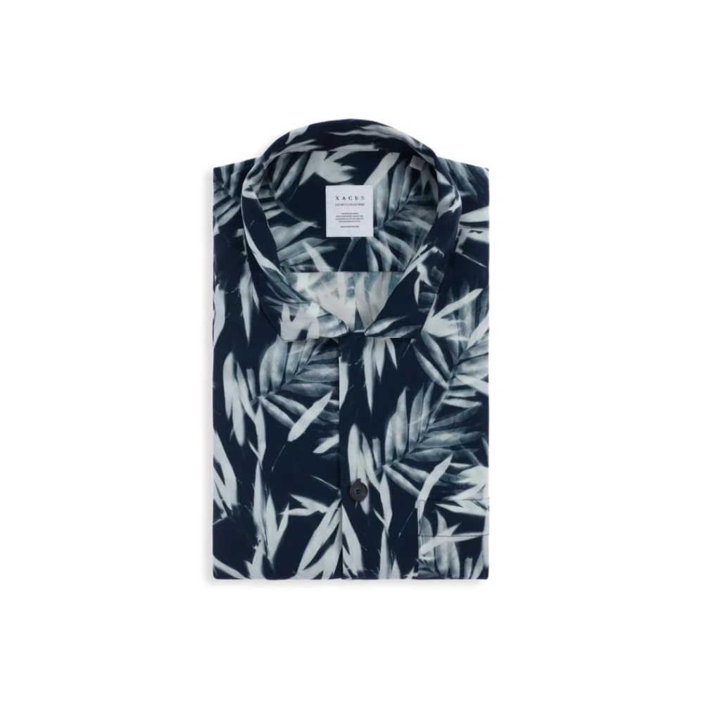 Xacus Gedrukt korte mouwen overhemd Blue Heren