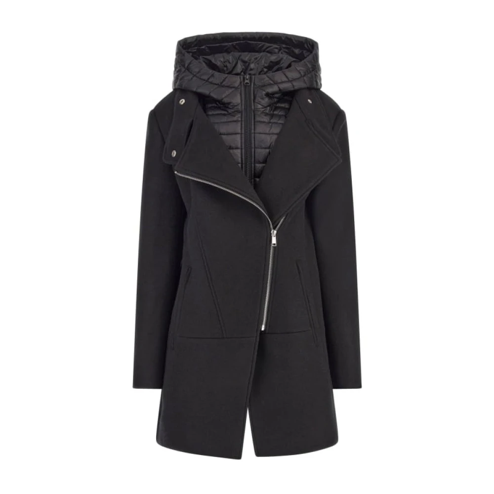 Guess 2-in-1 Jas met Capuchon Black Dames