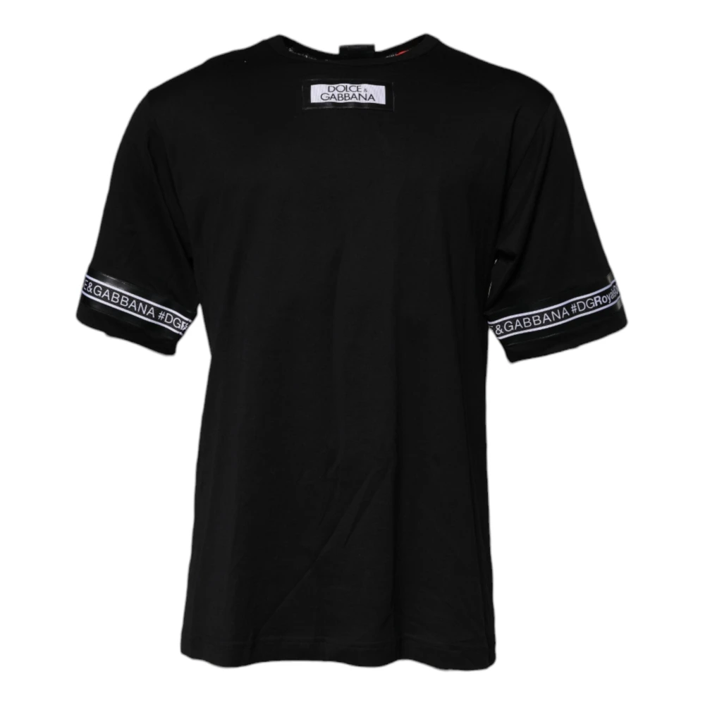 Dolce & Gabbana Men's Black T-Shirts,, Cotton Crew Neck T-Shirt Extra Small