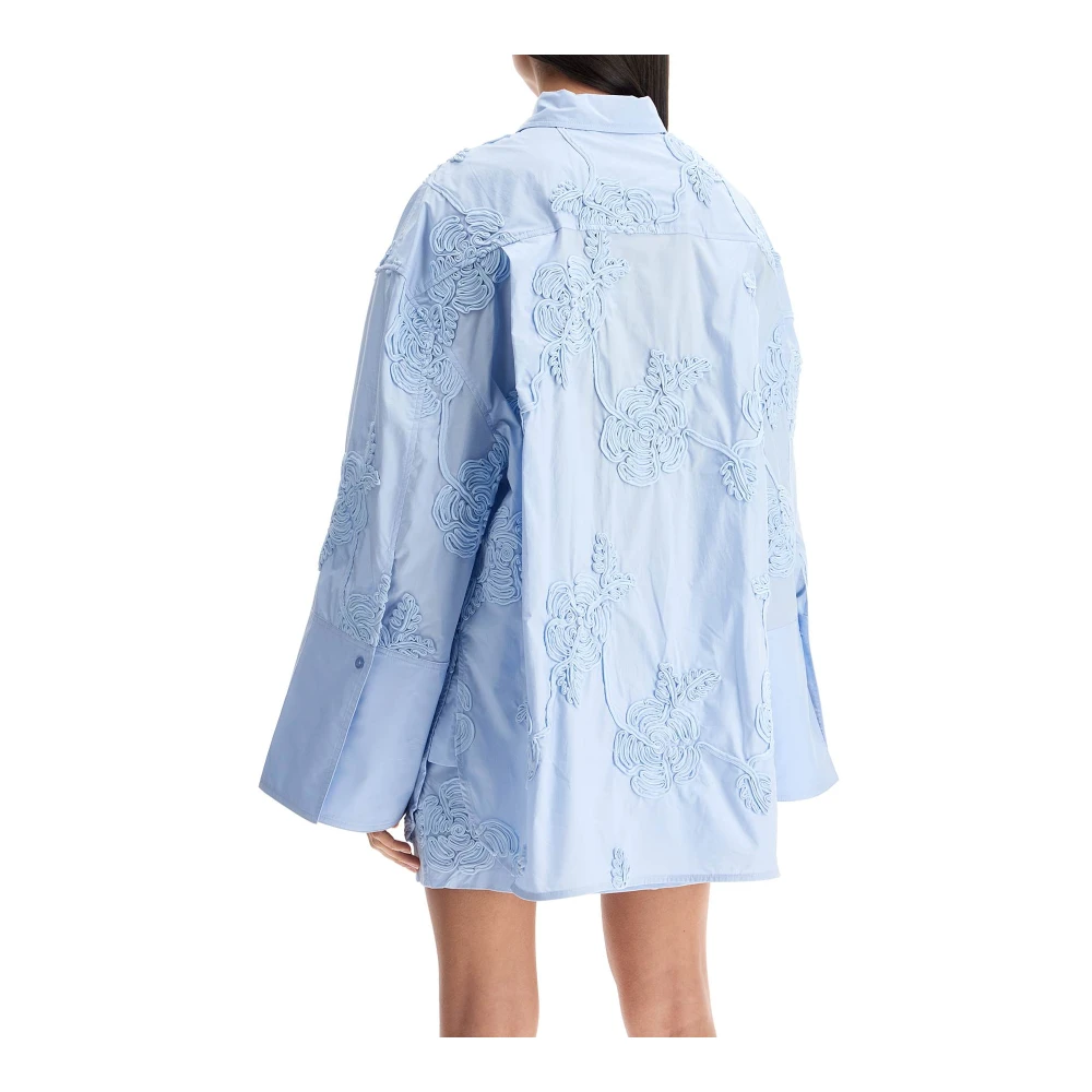 Rotate Birger Christensen Gebloemde katoenen oversized blouse Blue Dames