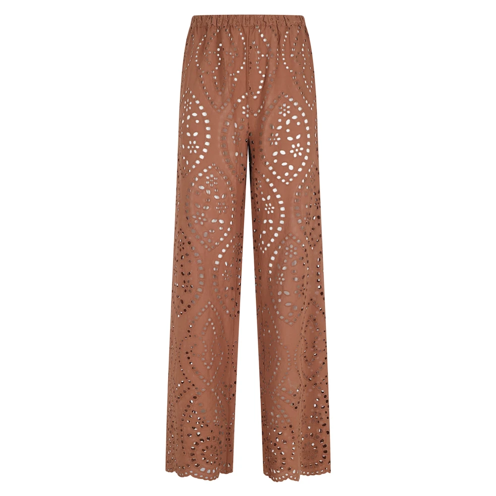 Mc2 Saint Barth Women's Brown Wide Trousers, Xs, Inez Pant