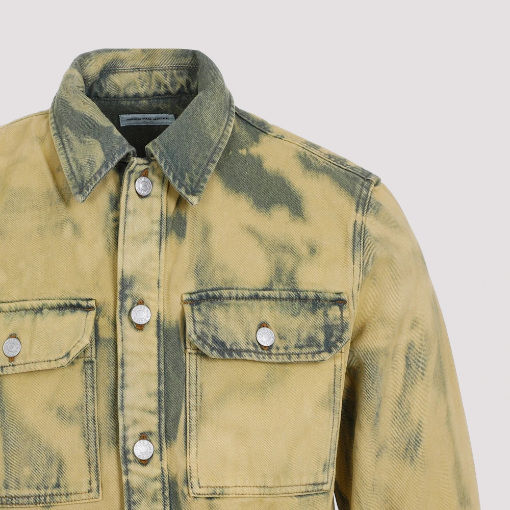 Dries Van Noten Lime Cotton Curtis Shirt Geel & Oranje Multicolor Heren