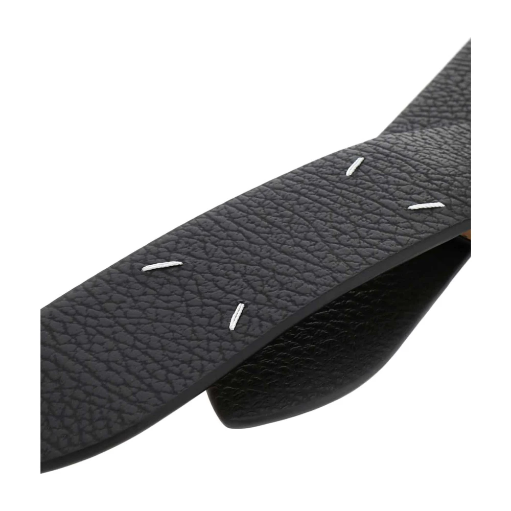 Maison Margiela Klassieke Zwarte Leren Riem Black Dames