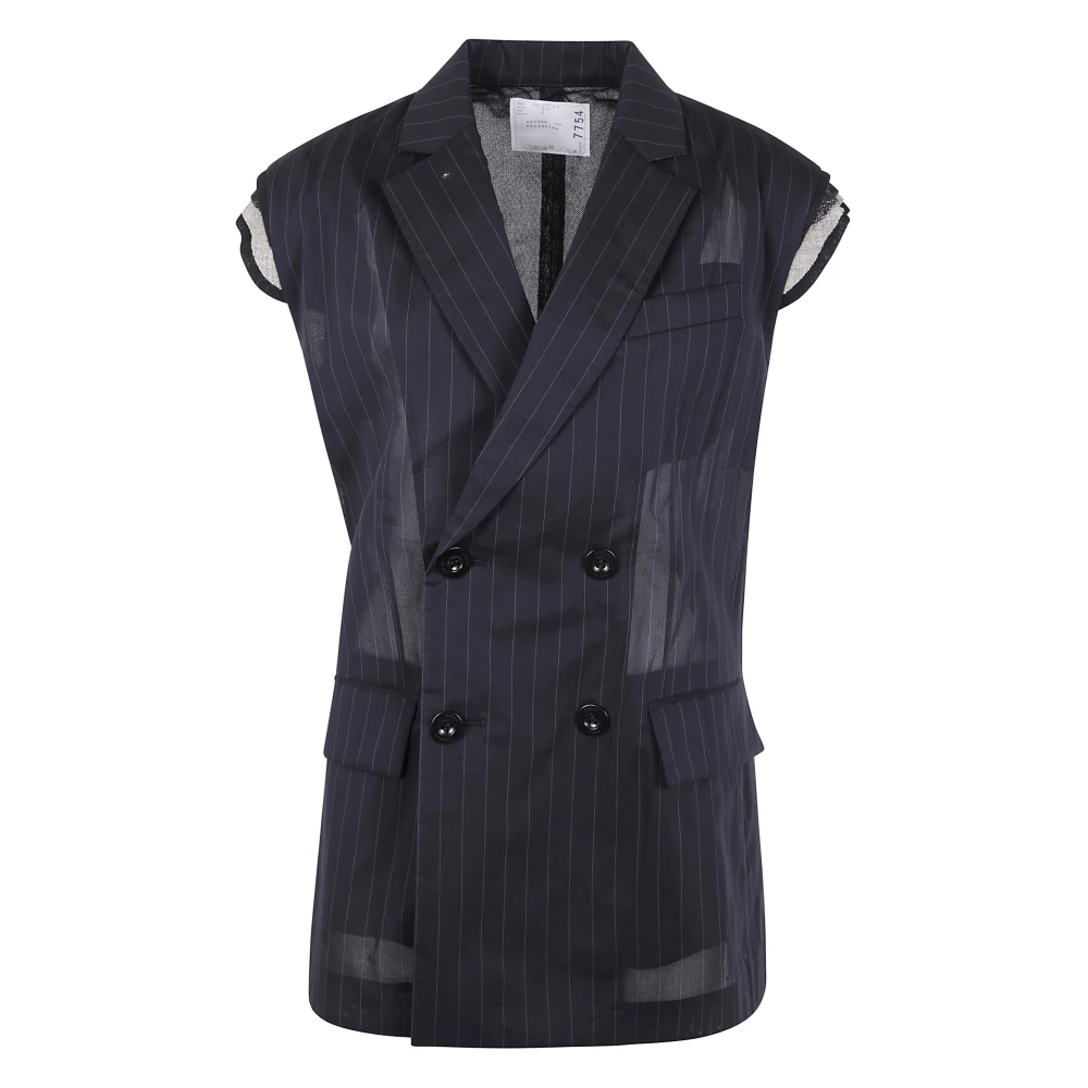 Sacai Twist Voile Vest Black Dames