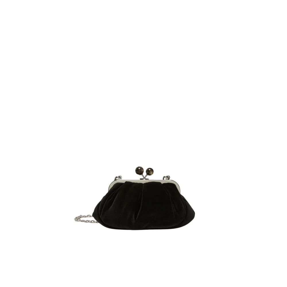 Max Mara Weekend Satijnen Franje Mini Tas Black Dames