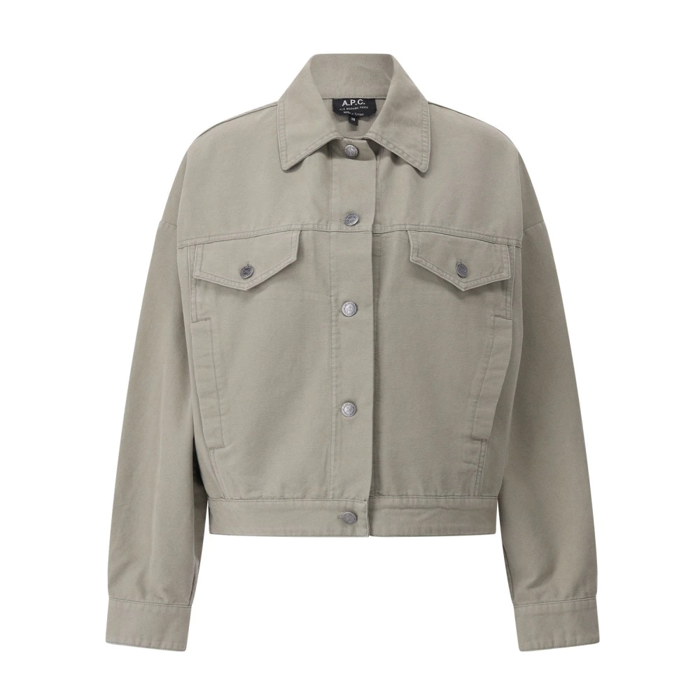 A.p.c. Vrouw Grijs Jassen Dames, L, Katoen, Gilbert Jacket