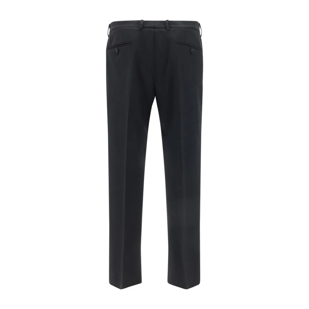 Dolce & Gabbana Mid-Rise Wollen Broek met Knoopsluiting Black Heren