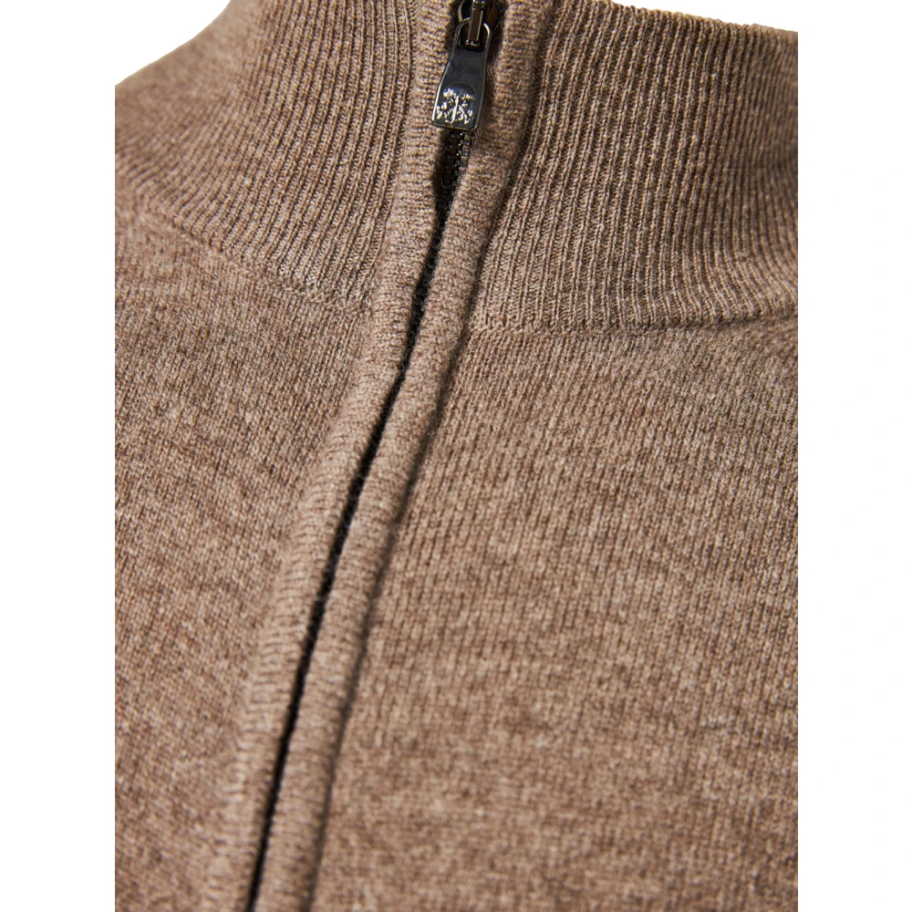 Corneliani Luxe Wol Kasjmier Vest Brown Heren