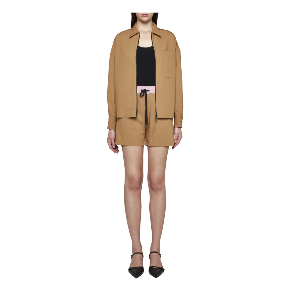Blanca Vita Bruin Leren Shorts Stijlvol Brown Dames