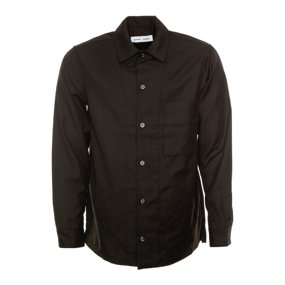 Samsøe Samsøe Återvunnen Ull Overshirt Black, Herr