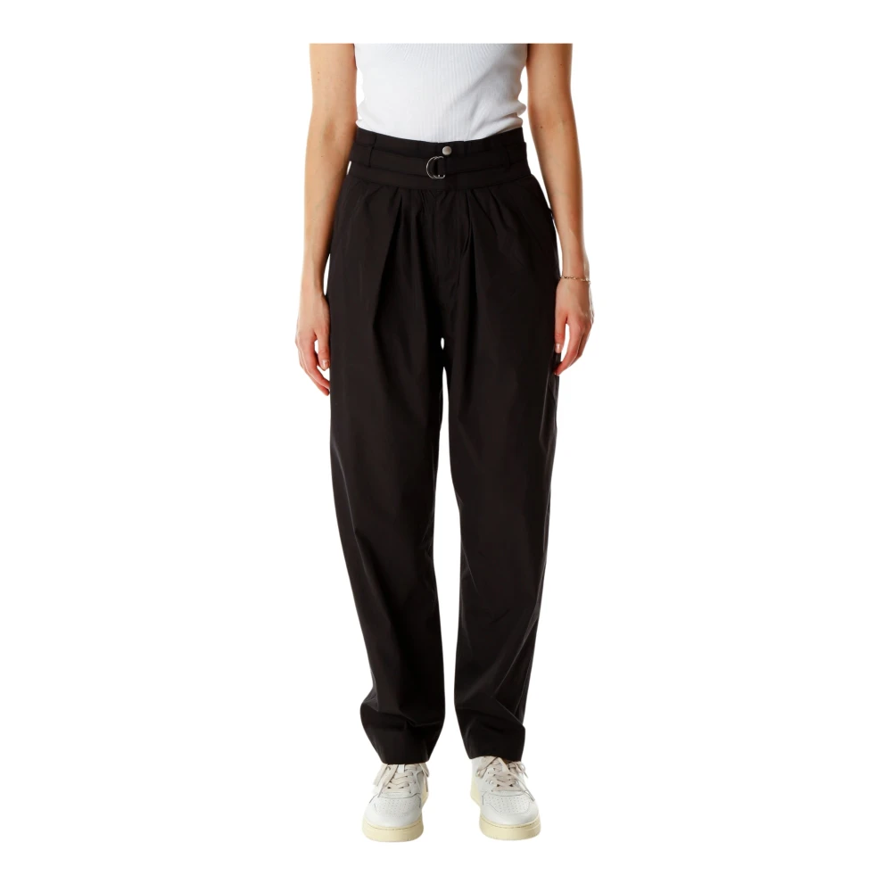 Isabel marant Hoge Taille Paperbag Broek Celiana Black Dames